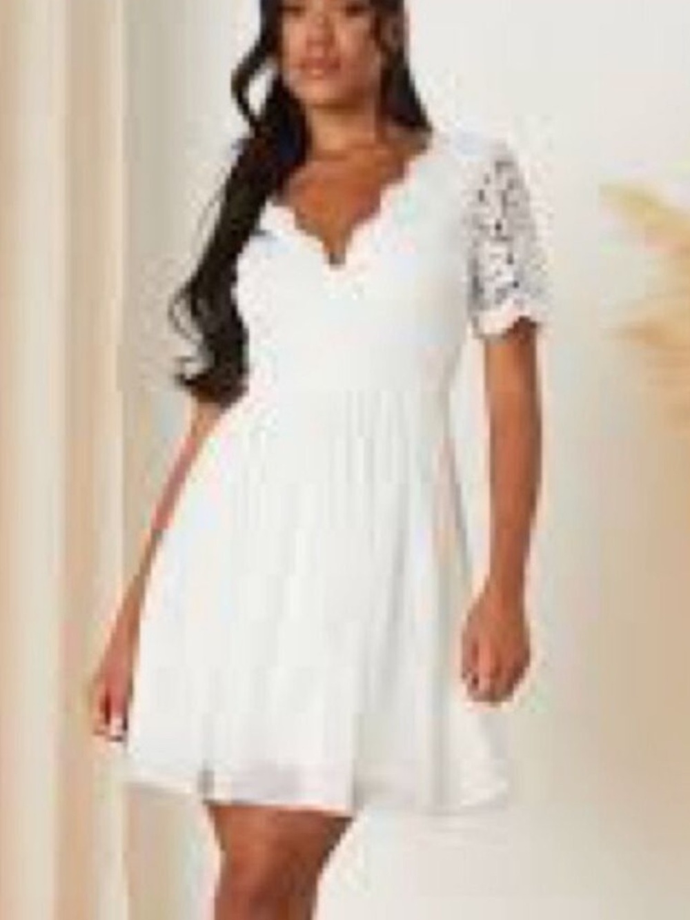 Lulus Angel in Disguise White Lace Skater Dress NWT Size Small Mini‎